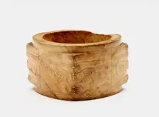 One-tier tube (cong ?) with masks, Late Neolithic period, ca. 3300-ca. 2250 BCE. Creator: Unknown