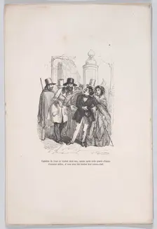 One would be able to blame you for three years if you dropped their hat. from the Little M..., 1843. Creator: Jean Ignace Isidore Gerard