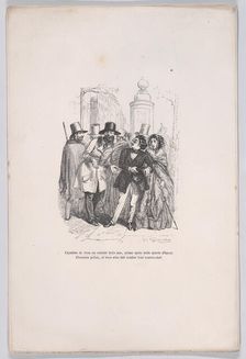 One would be able to blame you for three years if you dropped their hat. from the Little M..., 1843. Creator: Jean Ignace Isidore Gerard