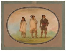 Oneida Chief, His Sister, and a Missionary, 1861/1869. Creator: George Catlin