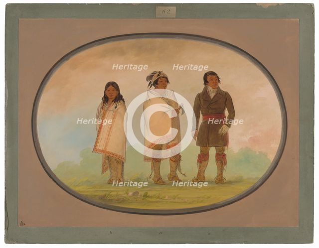 Oneida Chief, His Sister, and a Missionary, 1861/1869. Creator: George Catlin.