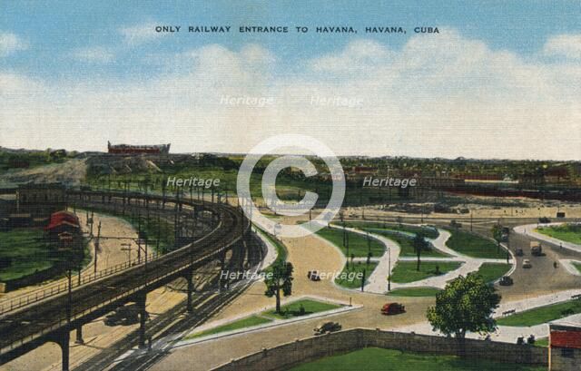 'Only Railway Entrance to Havana, Havana, Cuba',c1910. Artist: Unknown.