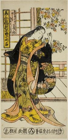 Ono no Komachi, from A Set of Three Beauties (Bijin sanpukutsui), c. 1720s. Creator: Nishimura Shigenobu
