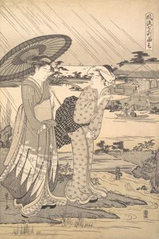 Ono no Komachi Praying for Rain, ca. 1791. Creator: Hosoda Eishi