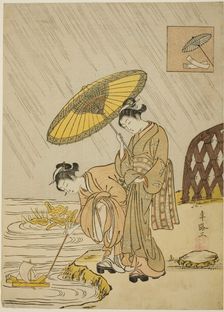 Ono no Komachi Praying for Rain, Edo period (1615-1868), 1766. Creator: Suzuki Harunobu