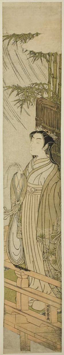 Ono no Komachi Praying for Rain, Edo period (1615-1868), about 1771. Creator: Isoda Koryusai