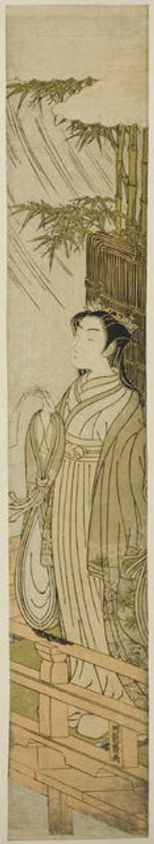 Ono no Komachi Praying for Rain, Edo period (1615-1868), about 1771. Creator: Isoda Koryusai