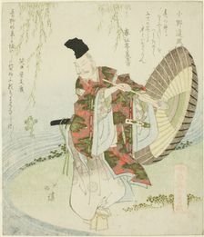 Ono no Tofu, from the series "A Gathering of the Elders of Poetry (Shoshikai bantsuzuki)", c. 1820. Creator: Totoya Hokkei
