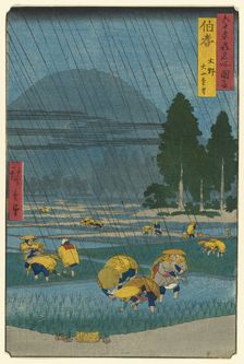 Ono, Distant View of Mount Daisen in Hoki Province (Hoki, Ono, Daisen enbo), from the seri..., 1853. Creator: Ando Hiroshige