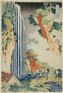 Ono Falls on the Kisokaido (Kisokaido Ono no bakufu), from the series "A Tour of Water..., c. 1833. Creator: Hokusai