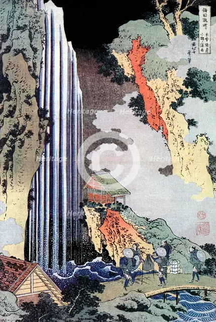 'Ono Waterfall Along the Kisokaido', c1780-1849. Artist: Hokusai