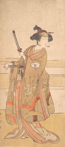 Onoe Tamizo as a Samurai Woman, ca. 1775 or 1776. Creator: Shunsho