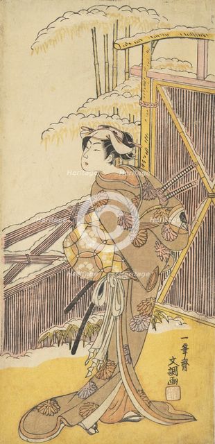 Onoe Kikugoro as Tonase, from Kanadehon Chushingura (Kanadehon Chushingura, Shosei Onoe Ki..., 1773. Creator: Ippitsusai Buncho.