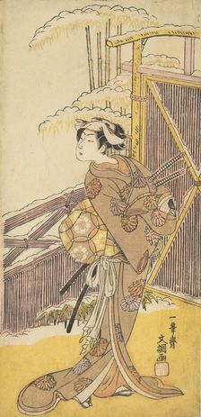Onoe Kikugoro as Tonase, from Kanadehon Chushingura (Kanadehon Chushingura, Shosei Onoe Ki..., 1773. Creator: Ippitsusai Buncho