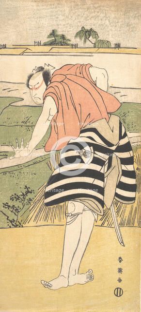 Onoe Matsusuke as a Man Standing on a Path through Rice Fields, ca. 1797. Creator: Katsukawa Shun'ei.