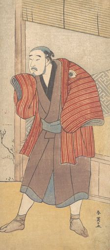 Onoe Matsusuke as a Servant Standing Beside a House, ca. 1793?. Creator: Katsukawa Shun'ei