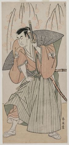 Onoe Matsusuke I as a Samurai Standing Beneath a Cherry Tree, late 1780s. Creator: Katsukawa Shunei (Japanese, 1762-1819)