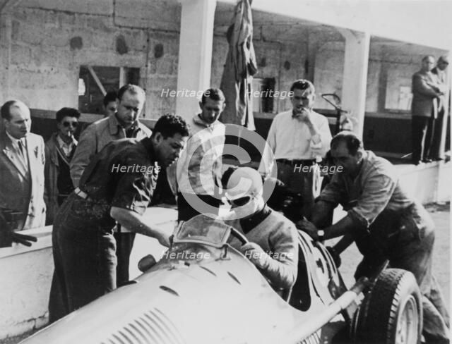 Onofre Marimon at the French Grand Prix, Reims, 1951. Artist: Unknown