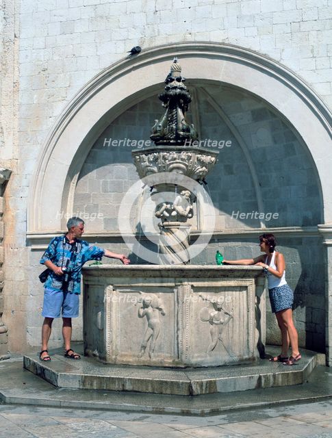 Onofrio's little fountain, Dubrovnik, Croatia. Creator: Peter Thompson.