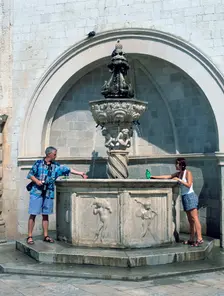Onofrio's little fountain, Dubrovnik, Croatia. Creator: Peter Thompson