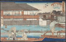 Onoshi at Yanagibashi, Ryogoku, between c1839 and c1842. Creator: Ando Hiroshige