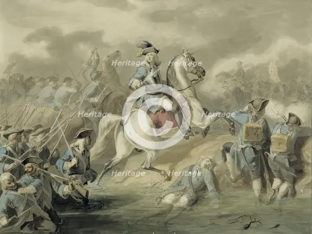 Onrushing general in battle, undated. (c1880s) Creator: Sigmund L'Allemand.