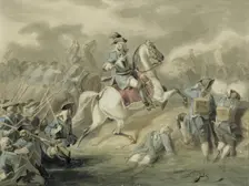 Onrushing general in battle, undated. (c1880s) Creator: Sigmund L'Allemand