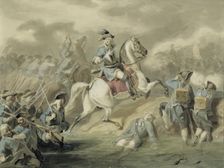 Onrushing general in battle, undated. (c1880s) Creator: Sigmund L'Allemand
