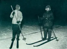Oates and Meares Out Ski-Ing in the Night c1911, (1913). Artist: Herbert Ponting