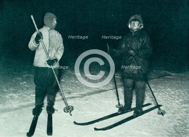 'Oates and Meares Out Ski-Ing in the Night', c1911, (1913). Artist: Herbert Ponting.