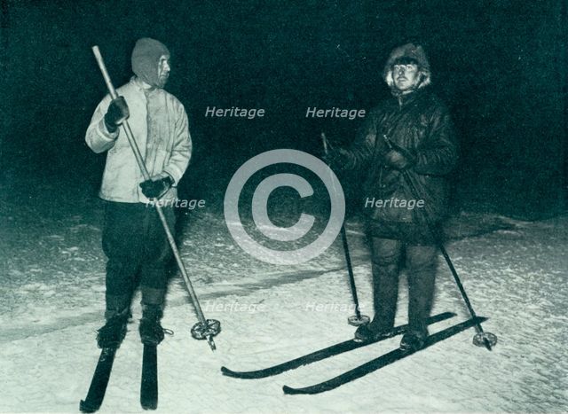 'Oates and Meares Out Ski-Ing in the Night', c1911, (1913). Artist: Herbert Ponting.