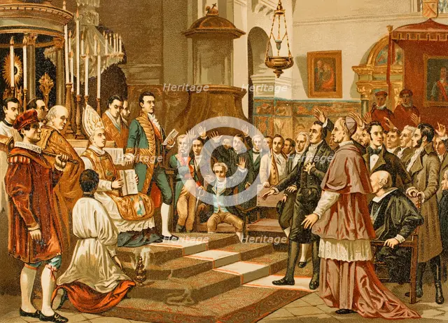 Oath of the deputies to the Extraordinary and General Cortes in 1810, (1892). Creator: Unknown.