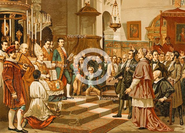 Oath of the deputies to the Extraordinary and General Cortes in 1810, (1892). Creator: Unknown.