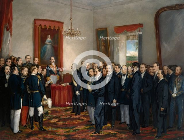 Oath of office of the governor and captain general of Santo Domingo, Pedro Santana, 1862. Creator: Juan Francisco Wenceslao Cisneros Guerrero.