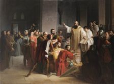 Oath of Pontida on 7 April 1167, 1851. Creator: Mazza, Giuseppe (1817-1884)