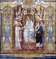 Oath of Privileges and Franchises of Mallorca Island by King James III (1315-1349). Tiles in the…