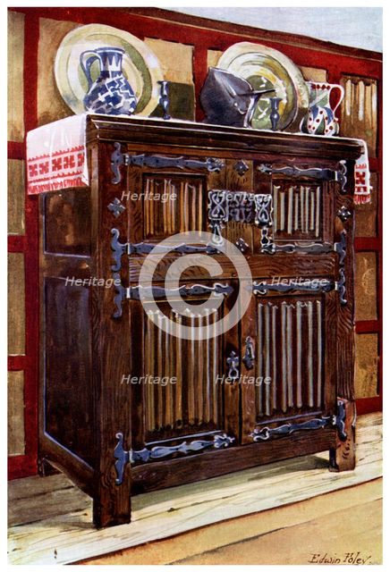 Oak double hutch, 1910.Artist: Edwin Foley