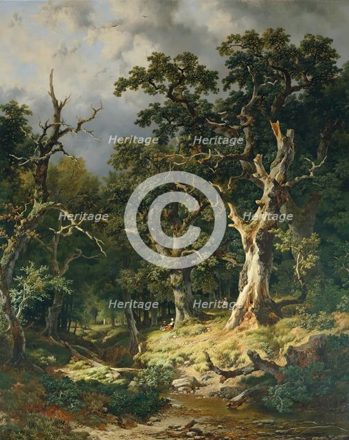 Oak forest, 1870/1875. Creator: Remigius Adrianus Haanen.