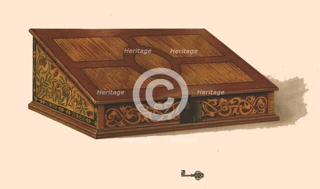 Oak inlaid box, 1904. Artist: Shirley Slocombe.