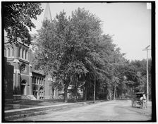 Oak St., north from Methodist church, Plattsburgh, N.Y., c1907. Creator: Unknown