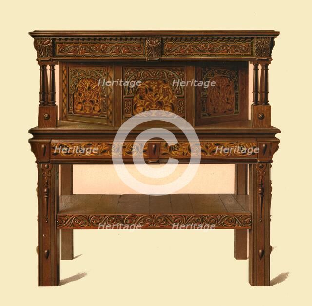 Oak standing buffet, 1904. Artist: Shirley Slocombe.