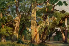 Oak Trees at Eventide 1887, (1965). Creator: Ivan Shishkin