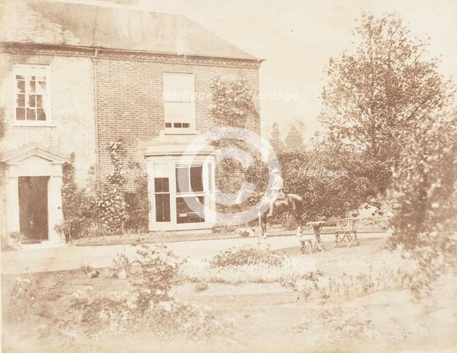 Oakley Cottage with Mr. St. John and Peter and Polly, 1853-56. Creator: John Dillwyn Llewelyn.