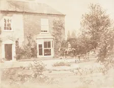 Oakley Cottage with Mr. St. John and Peter and Polly, 1853-56. Creator: John Dillwyn Llewelyn
