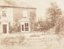 Oakley Cottage with Mr. St. John and Peter and Polly, 1853-56. Creator: John Dillwyn Llewelyn