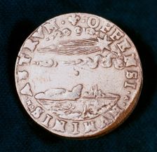 Obverse of a medal commemorating the bright comet of 1577. Creator: Unknown
