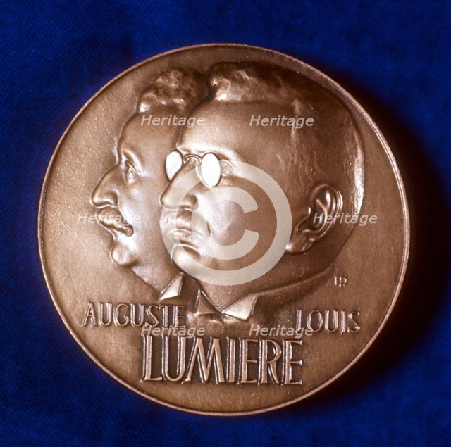 Obverse of medal commemorating 50 years of cinematography by the Lumiere brothers, 1945. Artist: Unknown