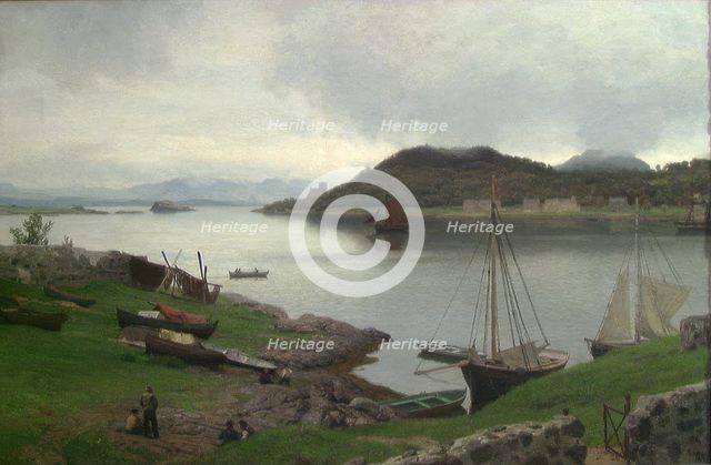 Oban Bay, 1889. Creator: Hans Gude.