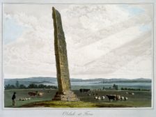 Obelisk at Forres Moray, Scotland, 1821. Creator: William Daniell