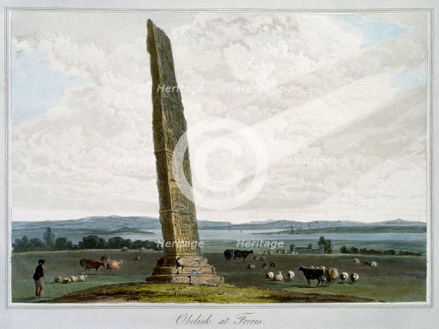 'Obelisk at Forres', Moray, Scotland, 1821. Creator: William Daniell.